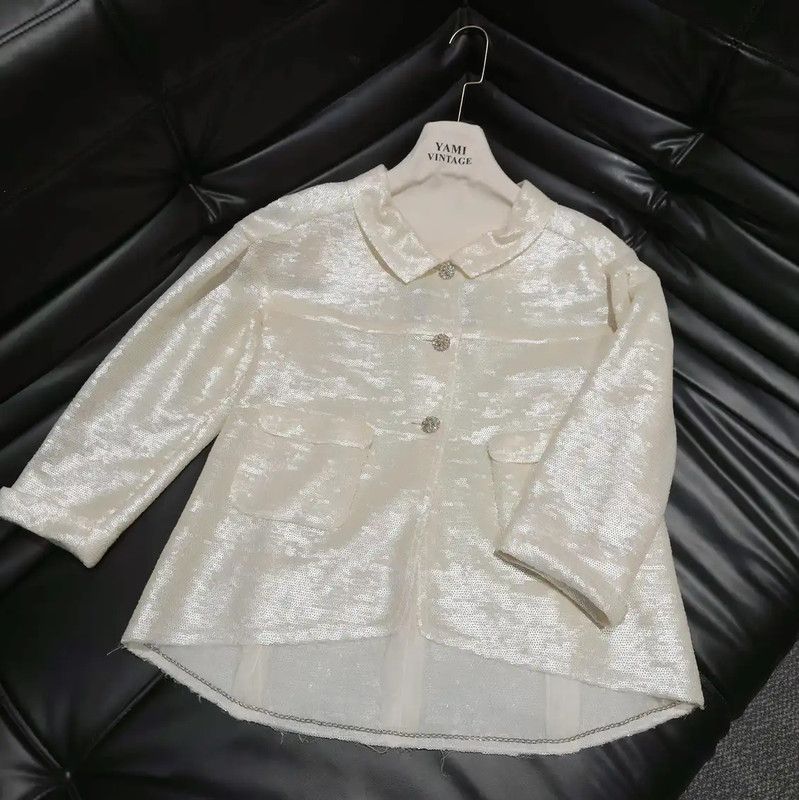 Chanel Chanel M Size Spring Jacket in Off-White 0089 Size M / US 6-8 / IT 42-44 - 3 Thumbnail