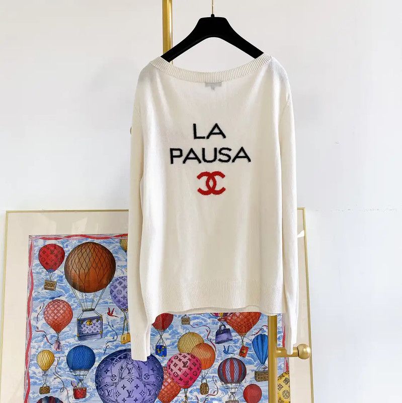 Chanel Chanel Embroidered White Cashmere Sweater for Women 0089 Size XL / US 12-14 / IT 48-50 - 2 Thumbnail