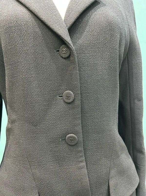 Chanel Chanel Black Mid-Length Logo Trench Coat 0089 Size M / US 6-8 / IT 42-44 - 6 Thumbnail