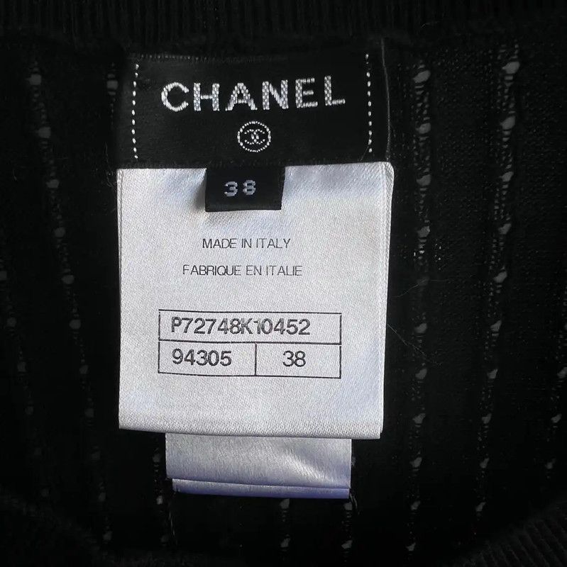 Chanel Chanel Black Cotton Women's Pullover Sweater 0089 Size M / US 6-8 / IT 42-44 - 4 Thumbnail