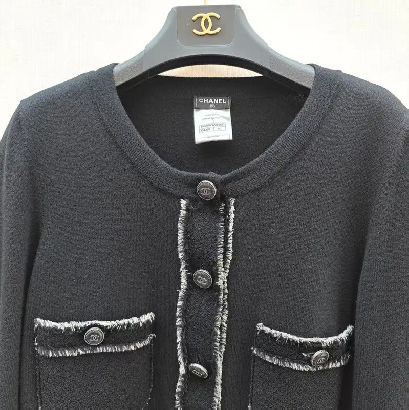 Chanel Chanel Black Wool Blend Midi Dress 0089 Size L / US 10 / IT 46 - 4 Thumbnail