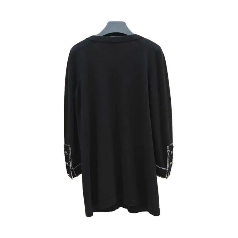 Chanel Chanel Black Wool Blend Midi Dress 0089 Size L / US 10 / IT 46 - 2 Thumbnail