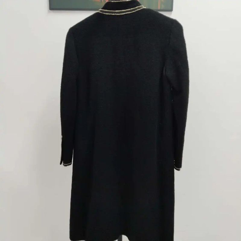 Chanel Chanel Black Cotton Blend Women's Coat 0089 Size ONE SIZE - 2 Thumbnail