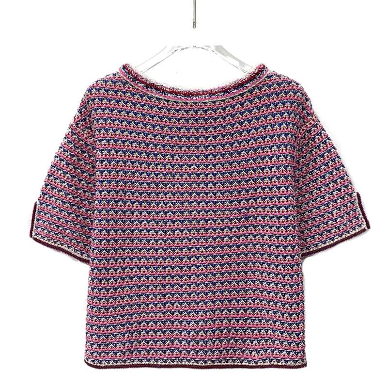 Chanel Chanel Pink Cotton Short-Sleeve Sweater 0089 Size S / US 4 / IT 40 - 2 Thumbnail