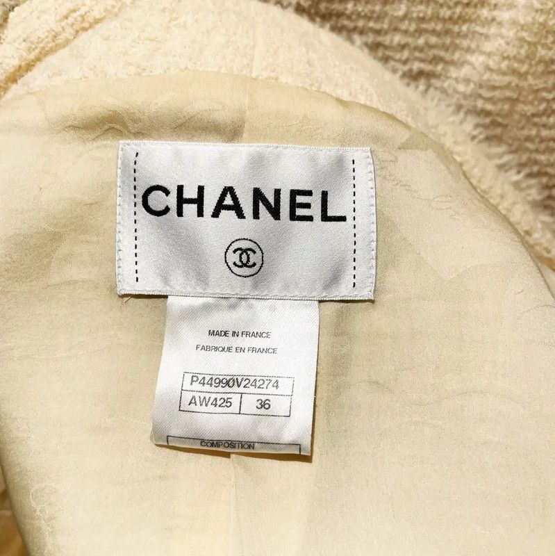 Chanel Chanel Ivory Cotton Blend Long Sleeve Cardigan 0089 Size S / US 4 / IT 40 - 4 Thumbnail
