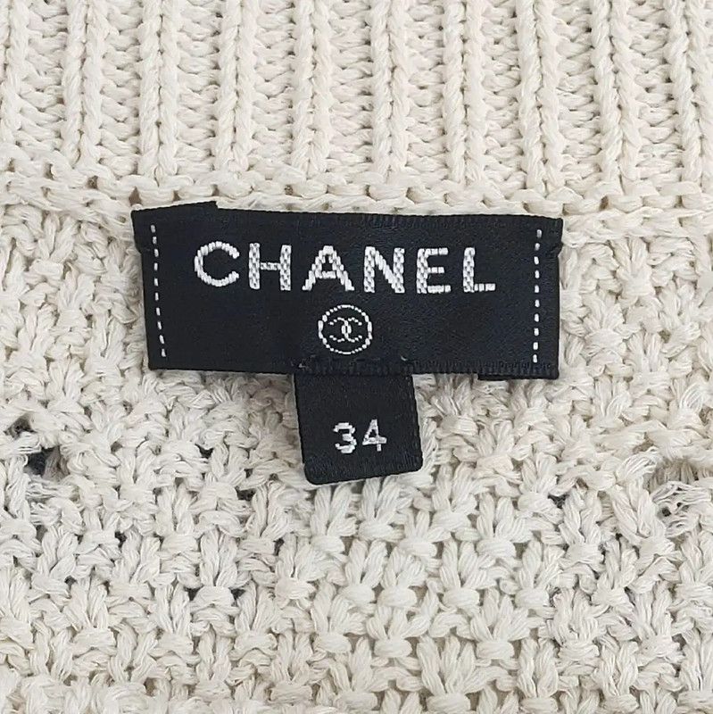 Chanel Chanel White Cotton Blend Pullover Sweater 0089 Size M / US 6-8 / IT 42-44 - 5 Thumbnail