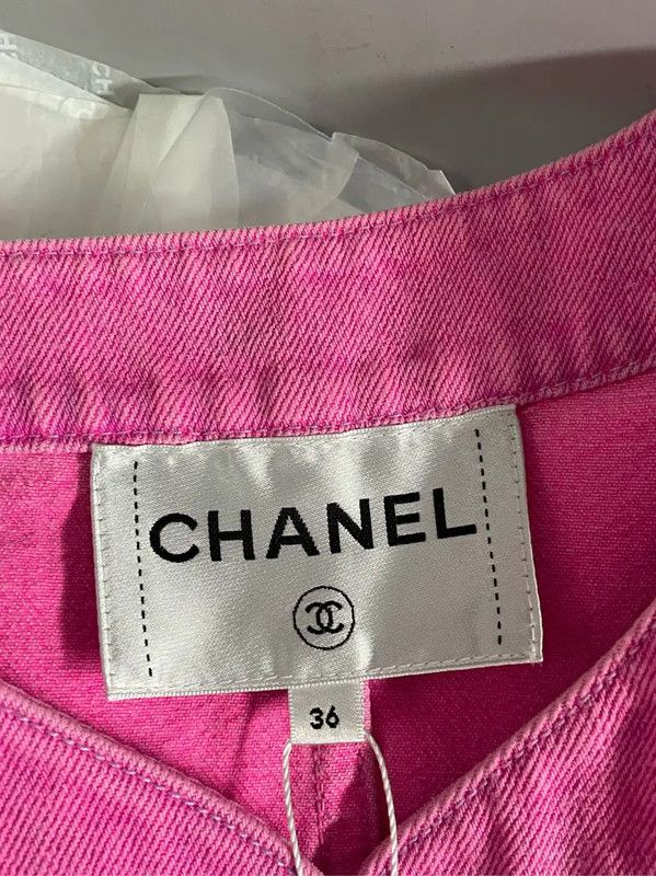 Chanel Chanel Pink Denim Long Sleeve Cardigan 0089 Size M / US 6-8 / IT 42-44 - 2 Thumbnail