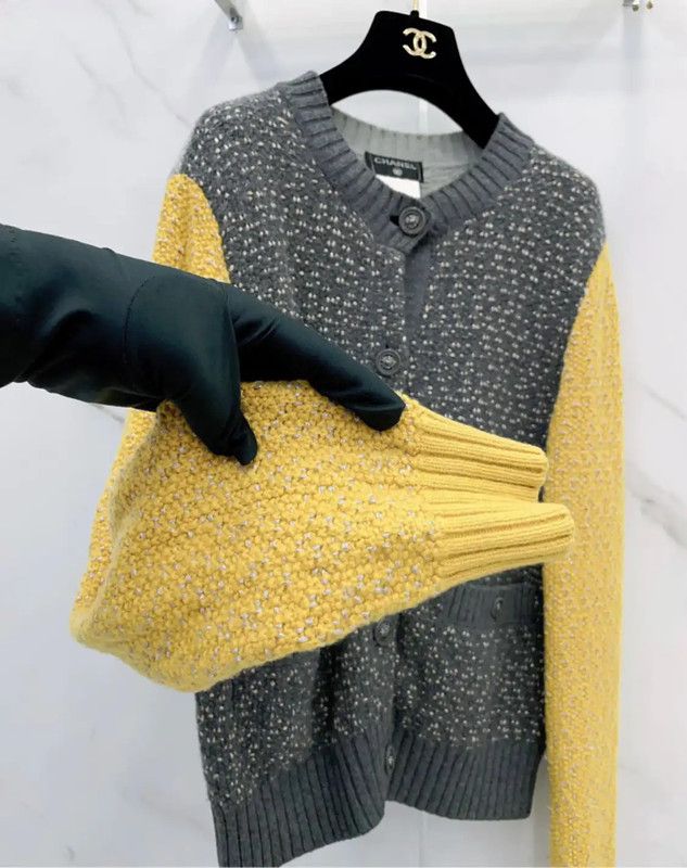 Chanel Chanel Color Block Cashmere Blend Cardigan 0089 Size S / US 4 / IT 40 - 6 Thumbnail