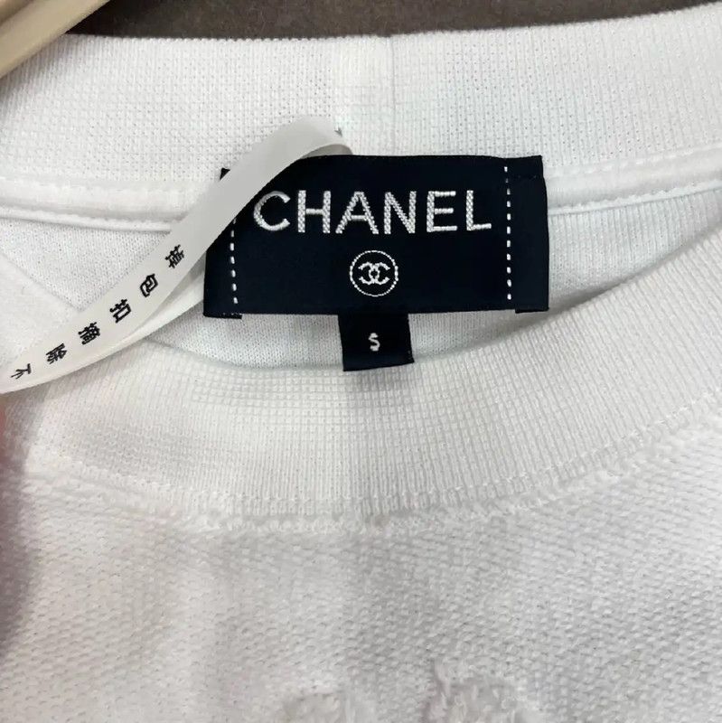 Chanel Chanel White Women's Sweatshirt with Logo Design 0089 Size S / US 4 / IT 40 - 3 Thumbnail