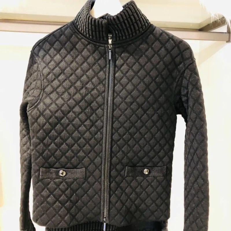 Chanel Chanel Black Quilted Women's Jacket and Skirt Set 0089 Size S / US 4 / IT 40 - 3 Thumbnail