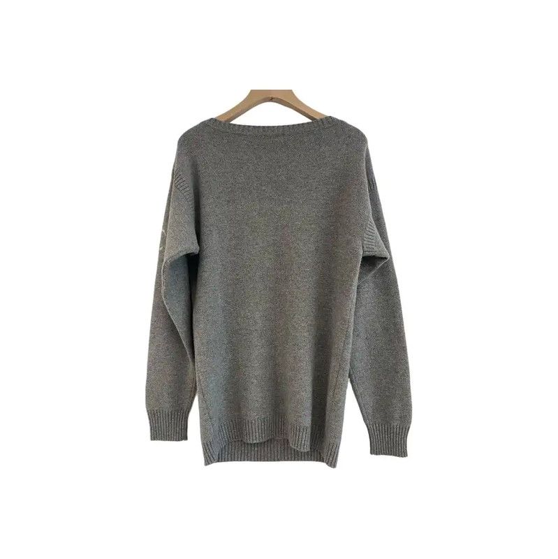 Chanel Chanel Gray Wool Blend Sweater with Lion Design 0089 Size M / US 6-8 / IT 42-44 - 2 Thumbnail
