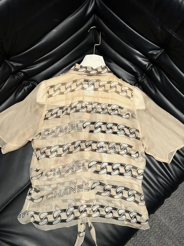 Chanel Chanel Silk Chain Print Shirt 0089 Size M / US 6-8 / IT 42-44 - 4 Thumbnail