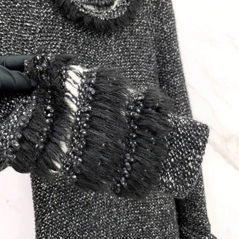 Chanel Chanel Black Long Sleeve Dress with Ruffles 0089 Size S / US 4 / IT 40 - 5 Thumbnail