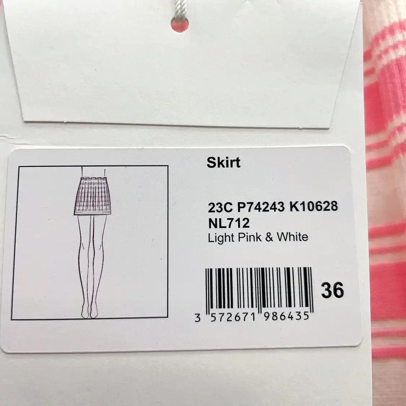 Chanel Chanel Pink Cotton Blend Women's Skirt 0089 Size 23" - 7 Thumbnail