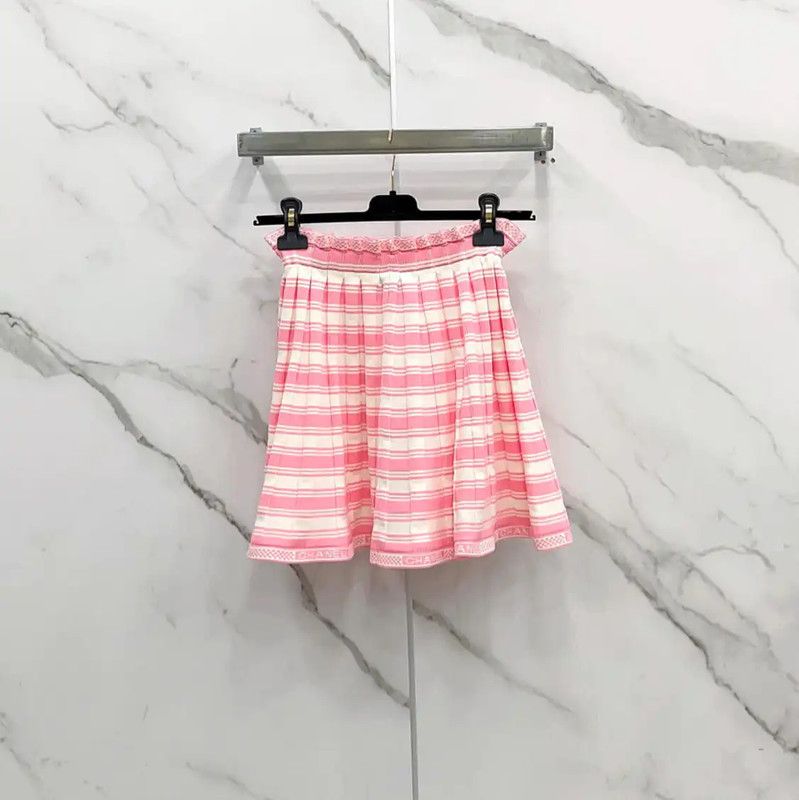 Chanel Chanel Pink Cotton Blend Women's Skirt 0089 Size 23" - 2 Thumbnail