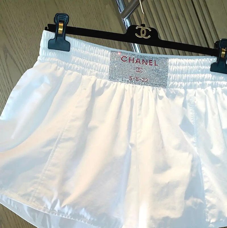 Chanel Chanel White Cotton Women's Shorts 0089 Size 23" - 5 Thumbnail