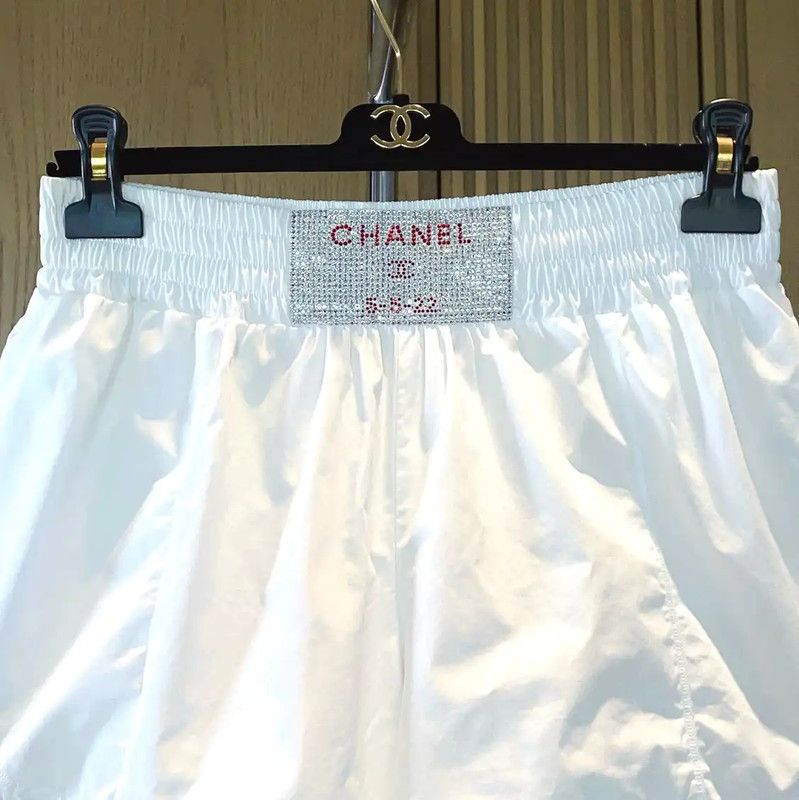 Chanel Chanel White Cotton Women's Shorts 0089 Size 23" - 4 Thumbnail