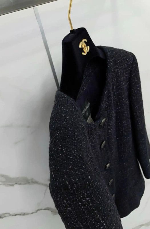 Chanel Chanel Black Cotton Blend Women's Jacket 0089 Size S / US 4 / IT 40 - 8 Thumbnail