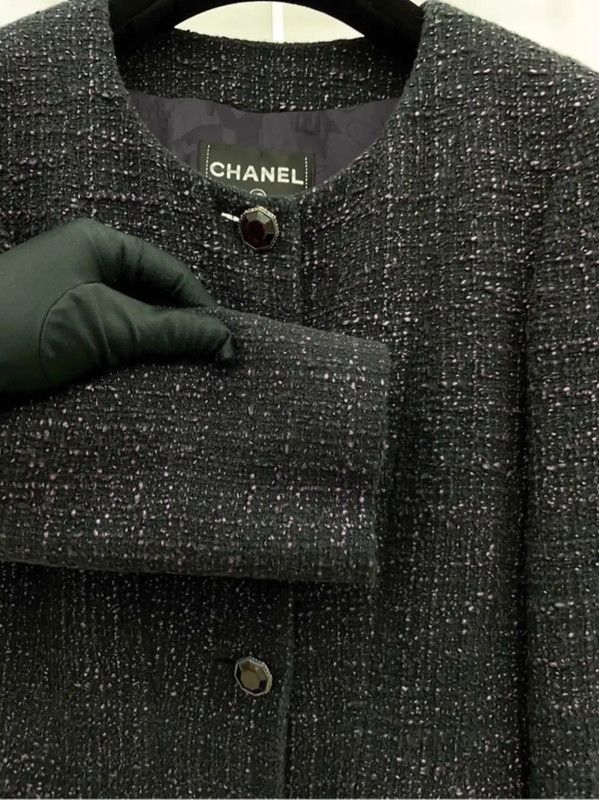 Chanel Chanel Black Cotton Blend Women's Jacket 0089 Size S / US 4 / IT 40 - 5 Thumbnail