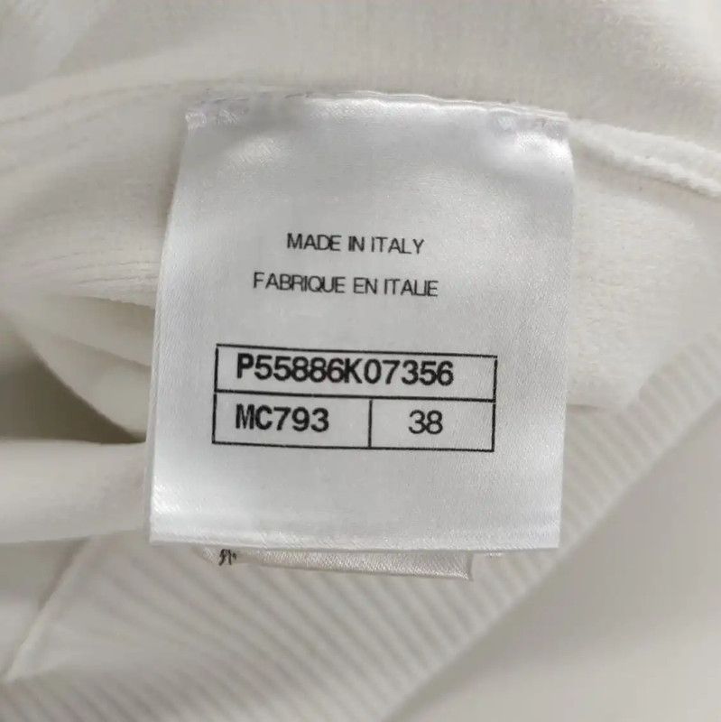 Chanel Chanel White Cotton Women's Cardigan 0089 Size M / US 6-8 / IT 42-44 - 4 Thumbnail