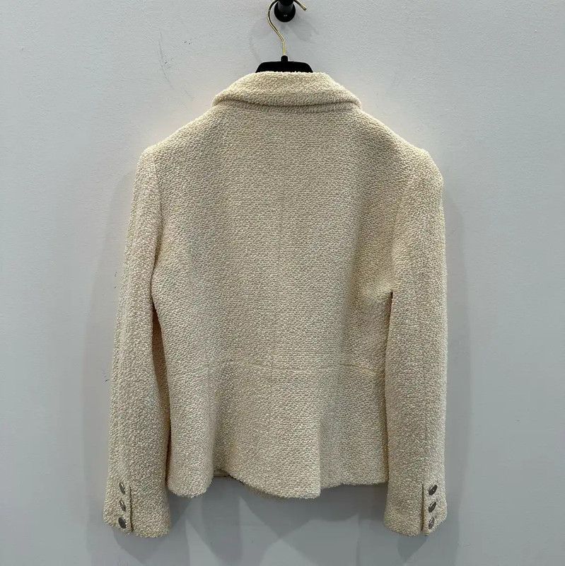 Chanel Chanel Cream Wool Women's Jacket 0089 Size L / US 10 / IT 46 - 2 Thumbnail
