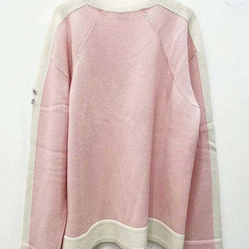 Chanel Chanel Pink Cashmere Long Sleeve Sweater 0089 Size L / US 10 / IT 46 - 2 Thumbnail
