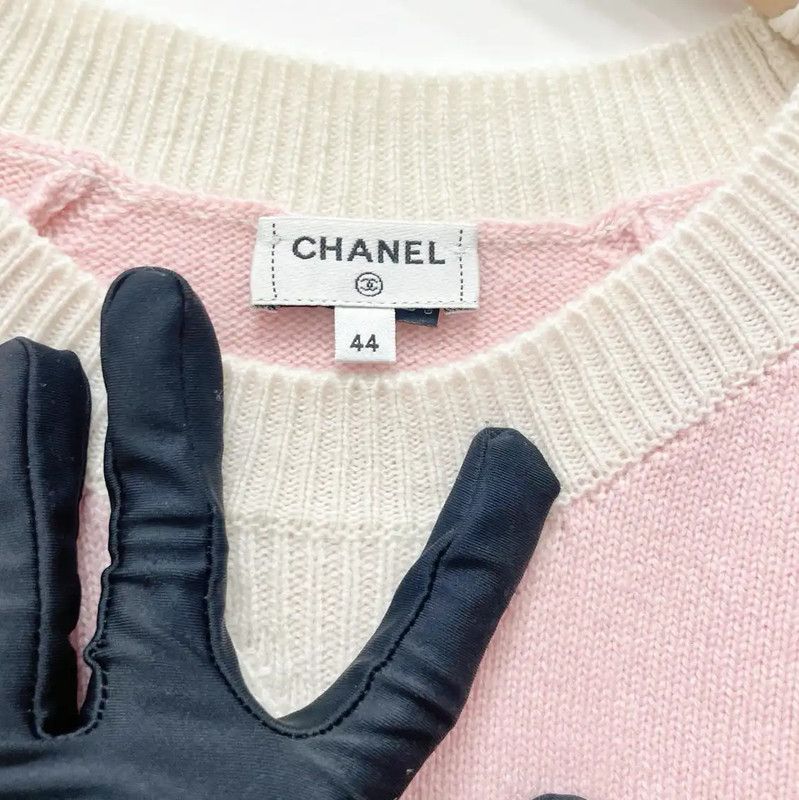 Chanel Chanel Pink Cashmere Long Sleeve Sweater 0089 Size L / US 10 / IT 46 - 4 Thumbnail