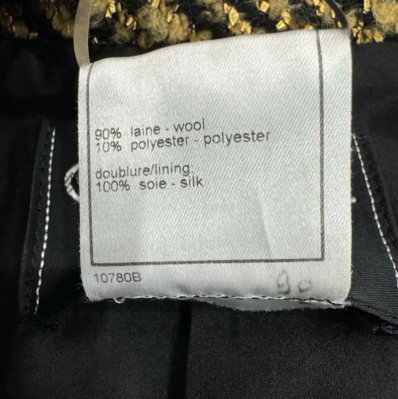 Chanel Chanel Gold Wool Women's Jacket 0089 Size S / US 4 / IT 40 - 6 Thumbnail