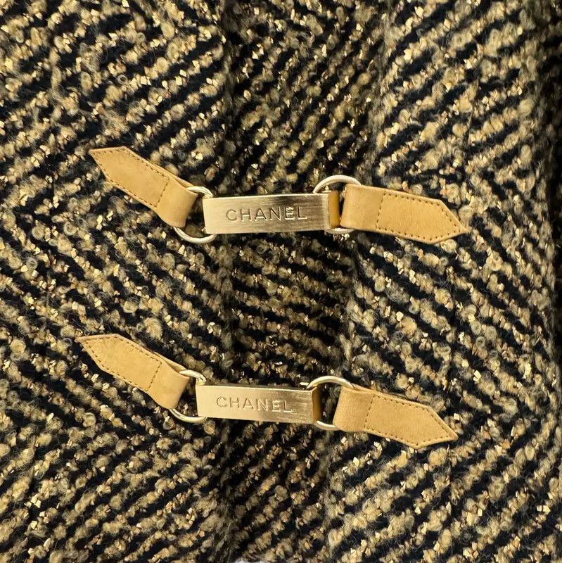 Chanel Chanel Gold Wool Women's Jacket 0089 Size S / US 4 / IT 40 - 3 Thumbnail
