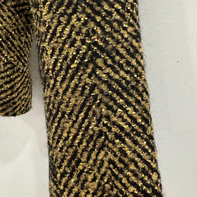 Chanel Chanel Gold Wool Women's Jacket 0089 Size S / US 4 / IT 40 - 4 Thumbnail