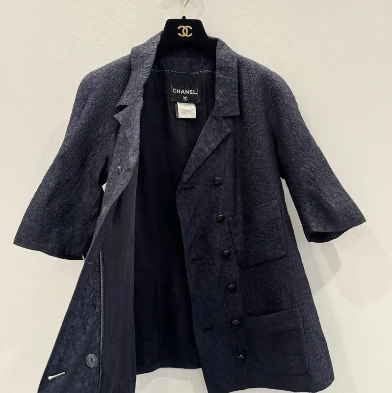 Chanel Chanel Deep Blue Silk Women's Shirt 0089 Size XL / US 12-14 / IT 48-50 - 4 Thumbnail