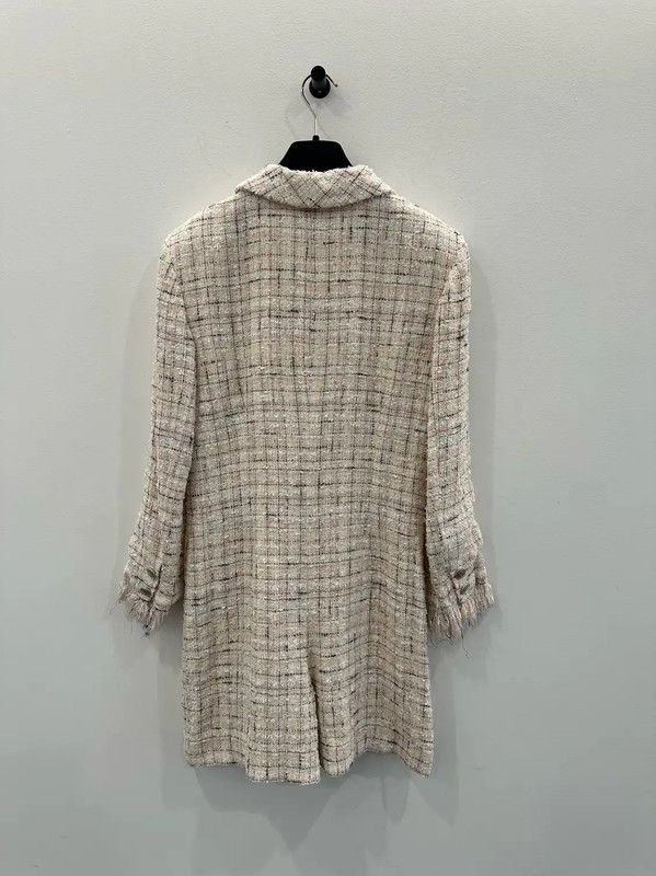 Chanel Chanel Tweed Long Sleeve Dress in White 0089 Size M / US 6-8 / IT 42-44 - 2 Thumbnail