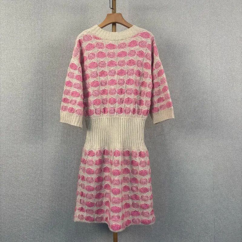 Chanel Chanel Color-Block Cashmere Dress for Women 0089 Size M / US 6-8 / IT 42-44 - 2 Thumbnail