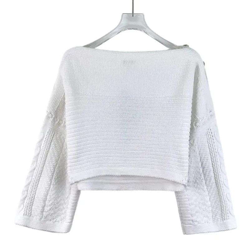 Chanel Chanel White Knitted Pullover Sweater 0089 Size S / US 4 / IT 40 - 2 Thumbnail