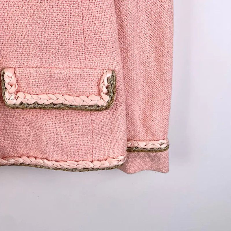 Chanel Chanel Pink Cotton Women's Jacket 0089 Size ONE SIZE - 4 Thumbnail