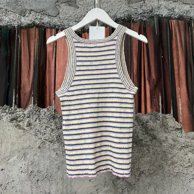 Chanel Chanel Summer Striped Women's Tank Top 0089 Size ONE SIZE - 2 Thumbnail