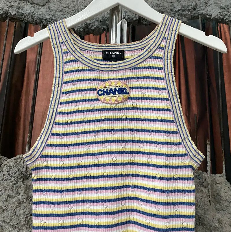 Chanel Chanel Summer Striped Women's Tank Top 0089 Size ONE SIZE - 3 Thumbnail