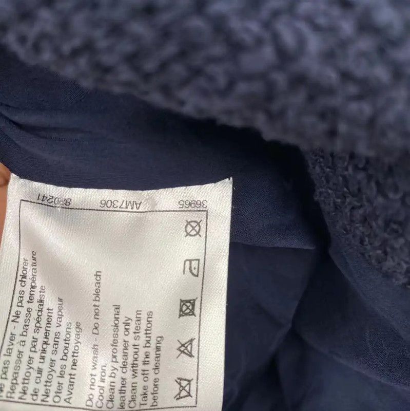 Chanel Chanel Navy Blue Women's Trench Coat 0089 Size ONE SIZE - 4 Thumbnail