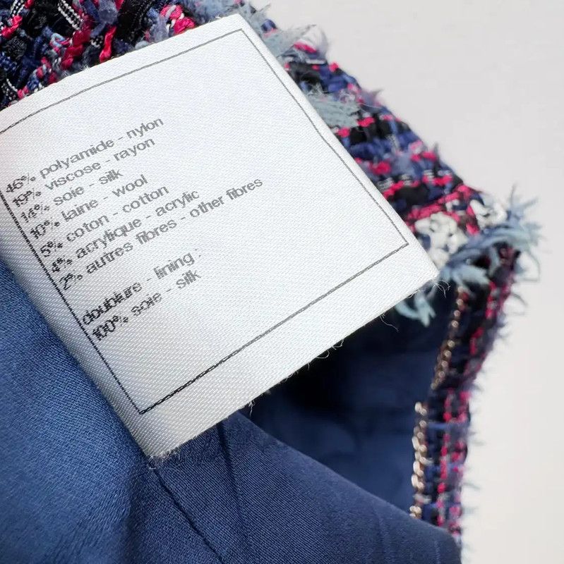 Chanel Chanel Peacock Blue Cotton Blend Women's Coat 0089 Size S / US 4 / IT 40 - 5 Thumbnail