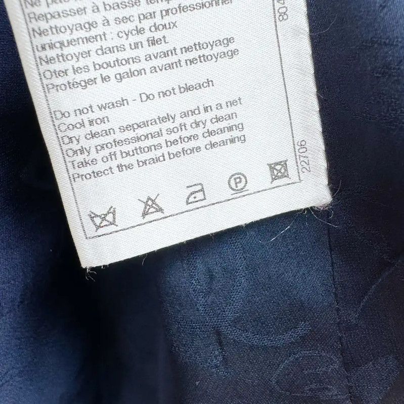 Chanel Chanel Peacock Blue Cotton Blend Women's Coat 0089 Size S / US 4 / IT 40 - 6 Thumbnail