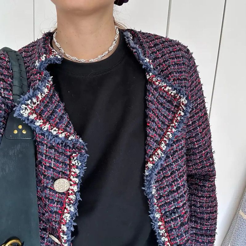 Chanel Chanel Peacock Blue Cotton Blend Women's Coat 0089 Size S / US 4 / IT 40 - 7 Thumbnail