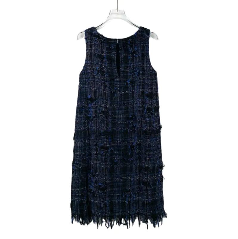 Chanel Chanel Deep Blue Cotton Women's Dress 0089 Size XS / US 0-2 / IT 36-38 - 2 Thumbnail