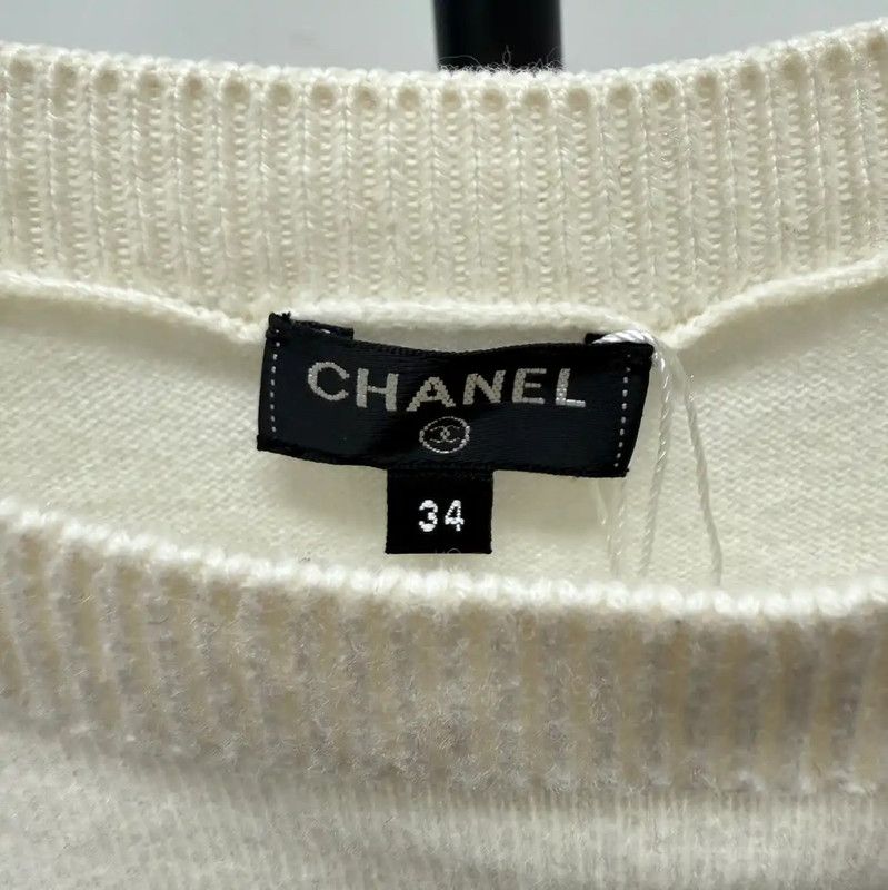 Chanel Chanel Off-White Wool Pullover Sweater XS 0089 Size XS / US 0-2 / IT 36-38 - 7 Thumbnail
