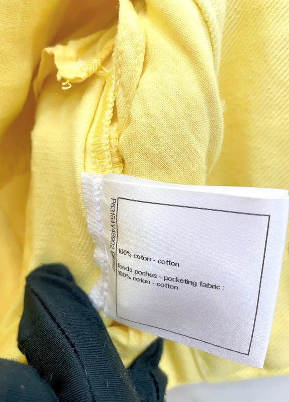 Chanel Chanel Spring Autumn Yellow Cotton Pants 0089 Size 23" - 9 Thumbnail