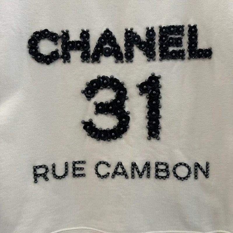 Chanel Chanel Beige Cotton Women's Sweatshirt 0089 Size M / US 6-8 / IT 42-44 - 5 Thumbnail