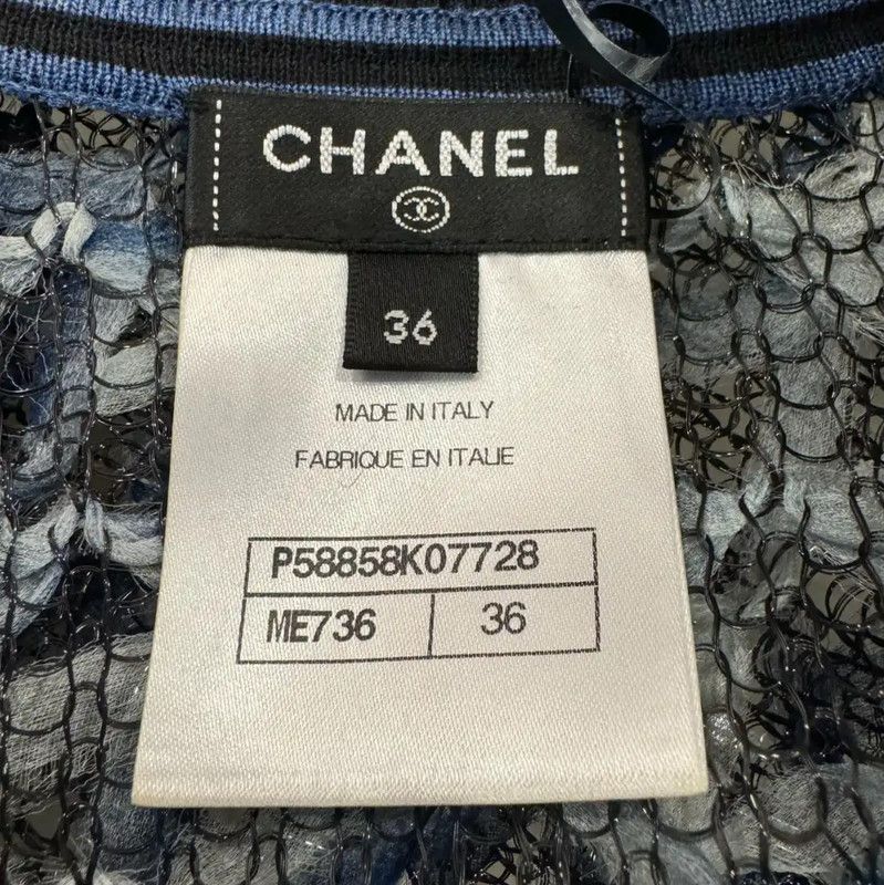 Chanel Chanel Women's Blue Polyester Jacket 0089 Size S / US 4 / IT 40 - 5 Thumbnail