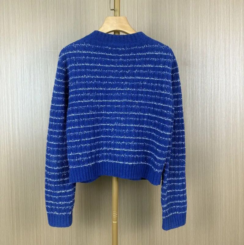 Chanel Chanel Blue Cotton Women's Cardigan 0089 Size M / US 6-8 / IT 42-44 - 2 Thumbnail