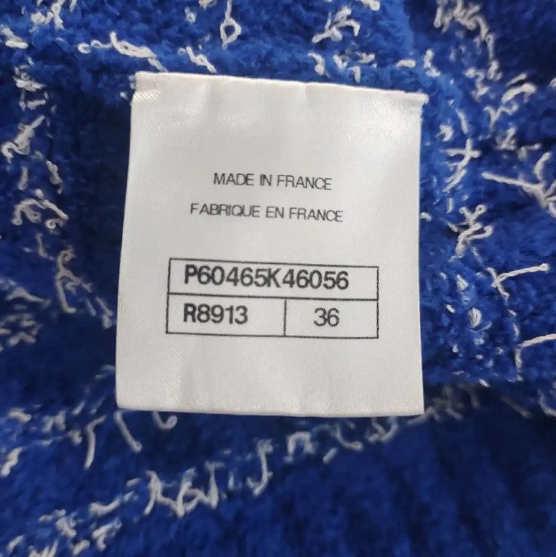 Chanel Chanel Blue Cotton Women's Cardigan 0089 Size M / US 6-8 / IT 42-44 - 4 Thumbnail