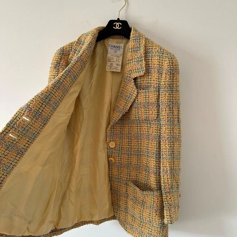 Chanel Chanel Yellow Wool Women's Jacket 0089 Size XL / US 12-14 / IT 48-50 - 5 Thumbnail
