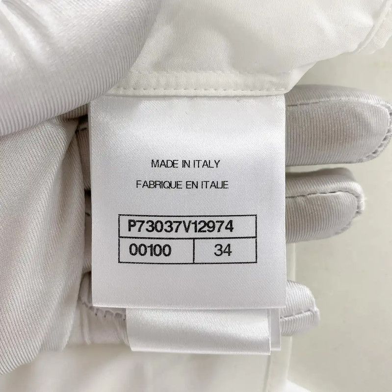 Chanel Chanel White Ruffled Cropped Shirt for Summer 0089 Size XS / US 0-2 / IT 36-38 - 7 Thumbnail